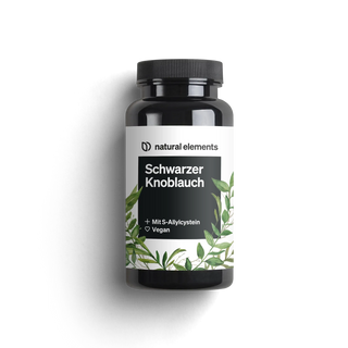 Schwarze Knoblauch Kapseln von NATURAL ELEMENTS als wichtiger Bestandteil der guten Grundversorgung, vegan